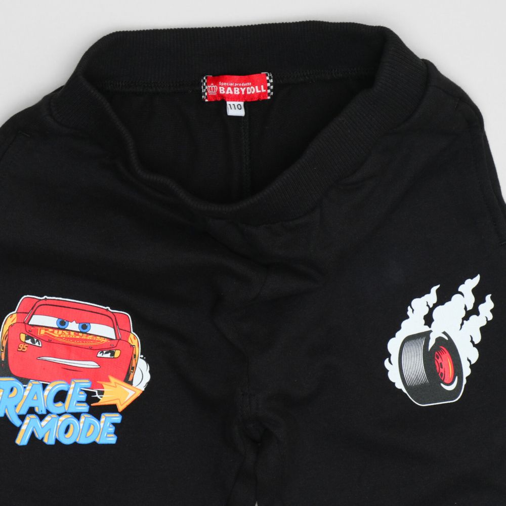 【ベビードール】カーズ キャラクターロゴロングパンツ 1264K / ベビーサイズ キッズ ボトムス 長ズボン ジョガーパンツ ジャージ スウェットパンツ ストレート ウエスト総ゴム ゴム穴付 スポーツMIX