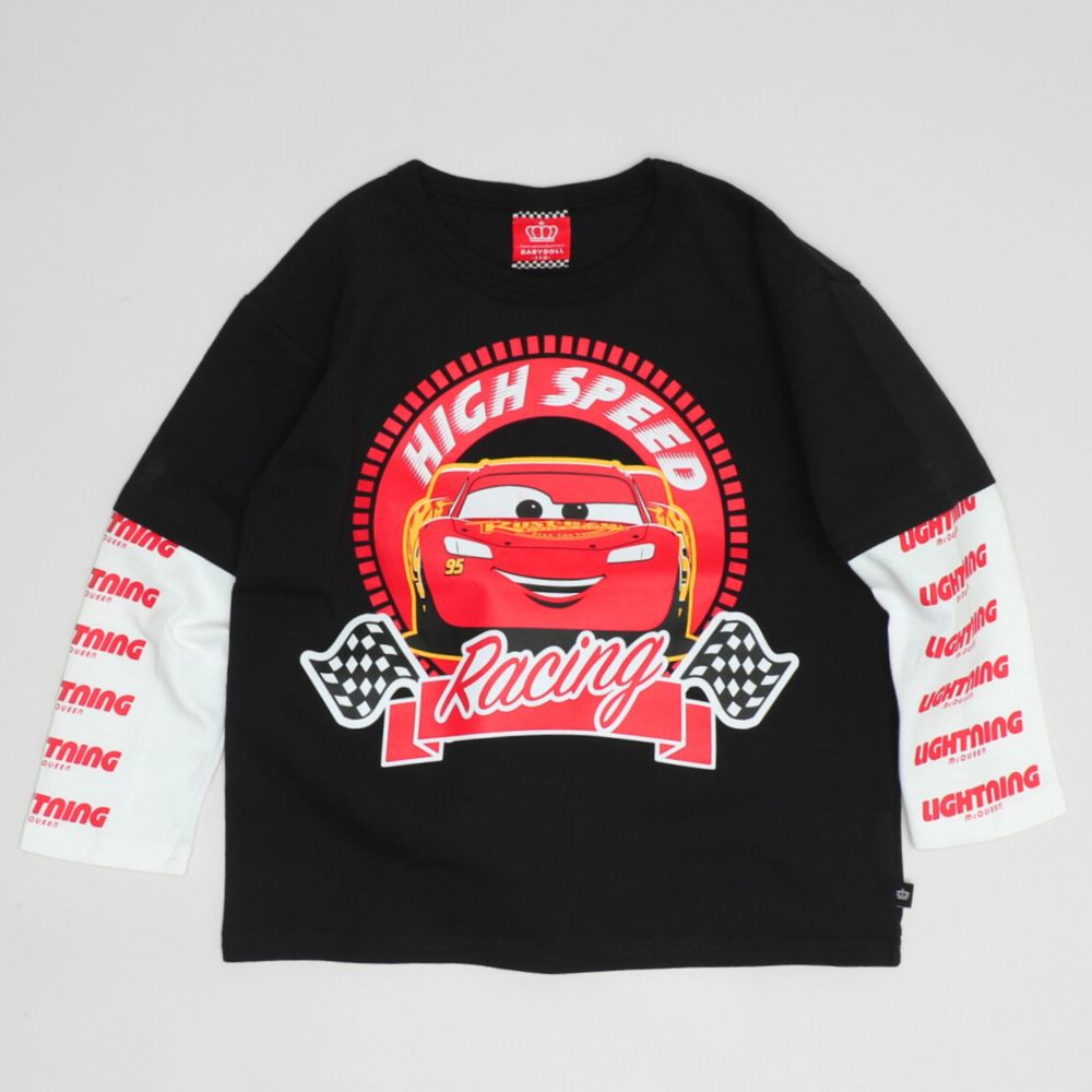 【ベビードール】カーズ 重ね着風ロンT 1268K / ベビーサイズ キッズ トップス 長袖 Tシャツ クルーネック カットソー 袖レイヤード風 天竺素材