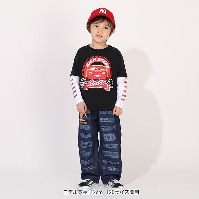 【ベビードール】カーズ 重ね着風ロンT 1268K / ベビーサイズ キッズ トップス 長袖 Tシャツ クルーネック カットソー 袖レイヤード風 天竺素材