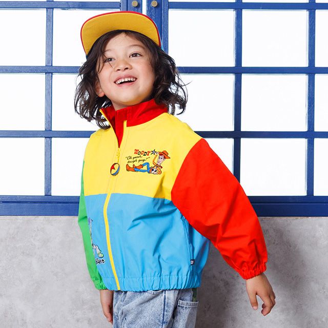 【ベビードール】トイストーリー 【防風・撥水】ウインドブレーカー 1269K / ベビーサイズ キッズサイズ トップス 長袖 羽織り 薄手 軽アウター ライトアウター ジャンパー ジャケット レジャー ファスナーガード付き カラフル 防風＆撥水加工