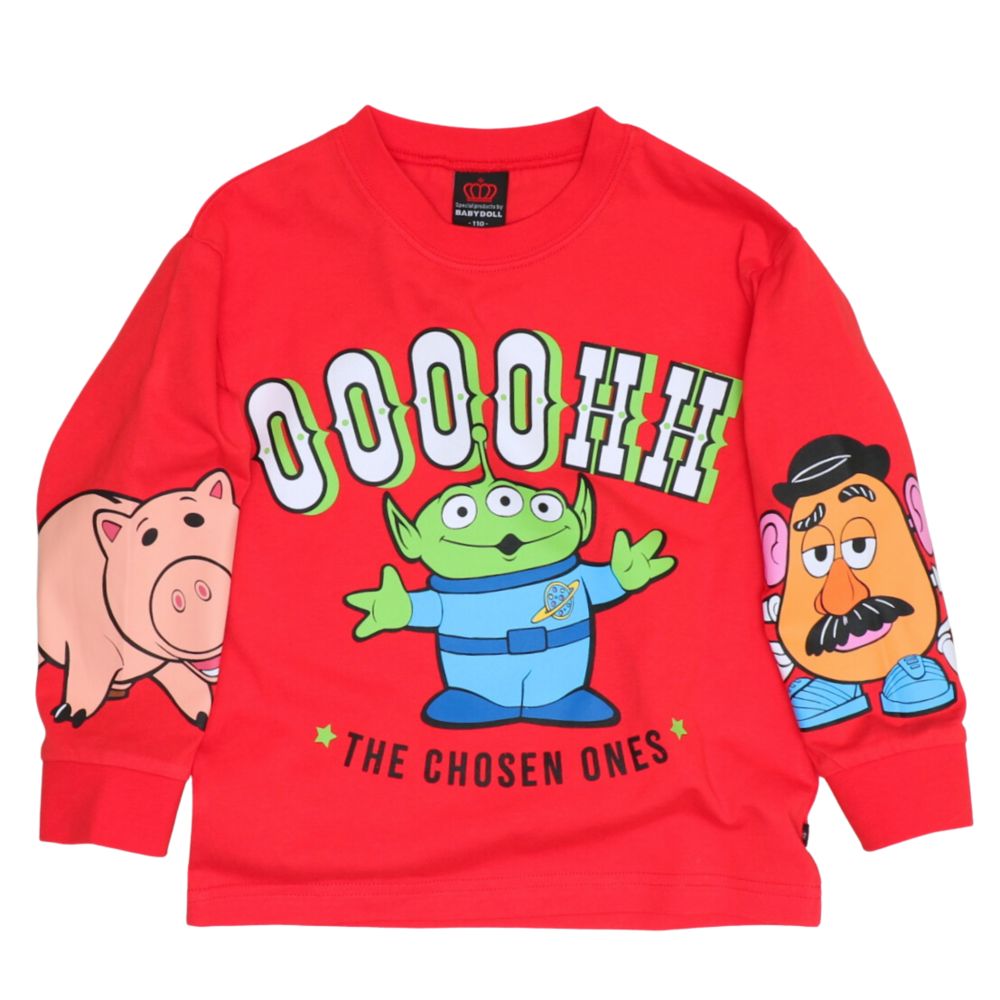 【ベビードール】リトルグリーンメン 親子お揃い キャラクターロンT 1271K / ベビーサイズ キッズ リンクコーデ ペアルック 親子コーデ トップス 長袖 Tシャツ クルーネック スウェット 天竺素材 ハム ポテトヘッド