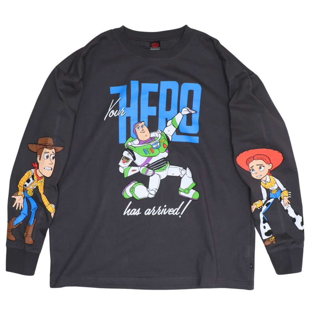 【ベビードール】バズ 親子お揃い キャラクターロンT 1271A / 大人 ユニセックス 男女兼用 リンクコーデ ペアルック 親子コーデ トップス 長袖 Tシャツ クルーネック スウェット 天竺素材 ウッディ ジェシー