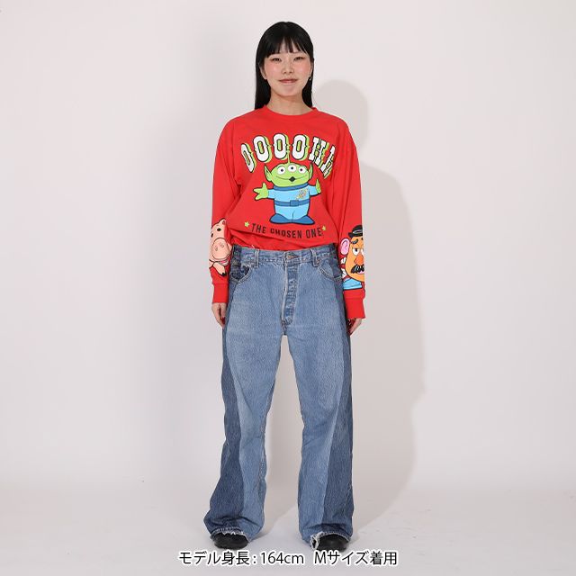 【ベビードール】バズ 親子お揃い キャラクターロンT 1271A / 大人 ユニセックス 男女兼用 リンクコーデ ペアルック 親子コーデ トップス 長袖 Tシャツ クルーネック スウェット 天竺素材 ウッディ ジェシー