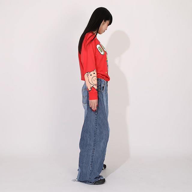 【ベビードール】リトルグリーンメン 親子お揃い キャラクターロンT 1271A / 大人 ユニセックス 男女兼用 リンクコーデ ペアルック 親子コーデ トップス 長袖 Tシャツ クルーネック スウェット 天竺素材 ハム ポテトヘッド