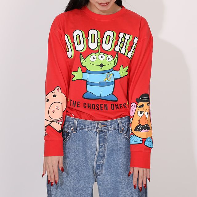 【ベビードール】リトルグリーンメン 親子お揃い キャラクターロンT 1271A / 大人 ユニセックス 男女兼用 リンクコーデ ペアルック 親子コーデ トップス 長袖 Tシャツ クルーネック スウェット 天竺素材 ハム ポテトヘッド