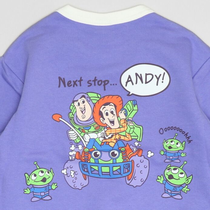 【ベビードール】トイストーリー キャラクター集合トレーナー 1273K / ベビーサイズ キッズ トップス 長袖 トレーナー スウェット バイカラー プルオーバー カラフル