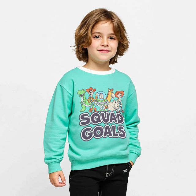 【ベビードール】トイストーリー キャラクター集合トレーナー 1273K / ベビーサイズ キッズ トップス 長袖 トレーナー スウェット バイカラー プルオーバー カラフル