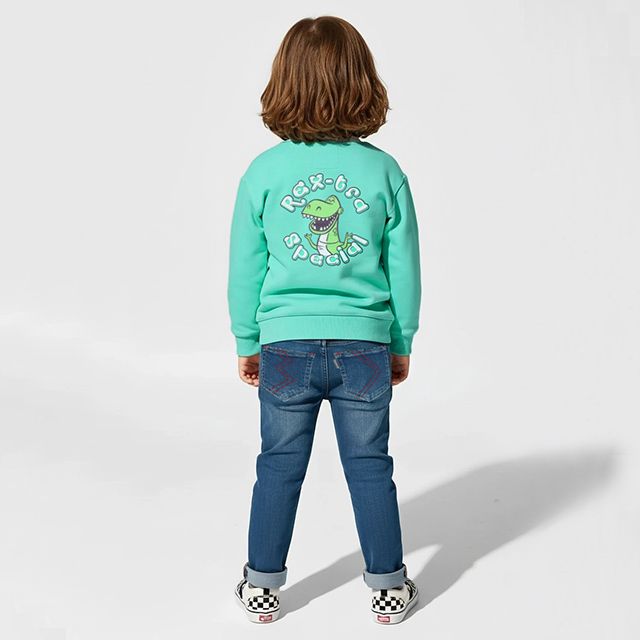 【ベビードール】トイストーリー キャラクター集合トレーナー 1273K / ベビーサイズ キッズ トップス 長袖 トレーナー スウェット バイカラー プルオーバー カラフル