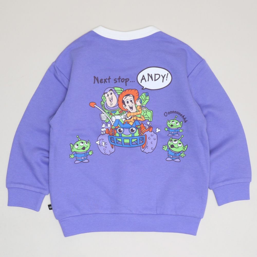 【ベビードール】トイストーリー キャラクター集合トレーナー 1273K / ベビーサイズ キッズ トップス 長袖 トレーナー スウェット バイカラー プルオーバー カラフル