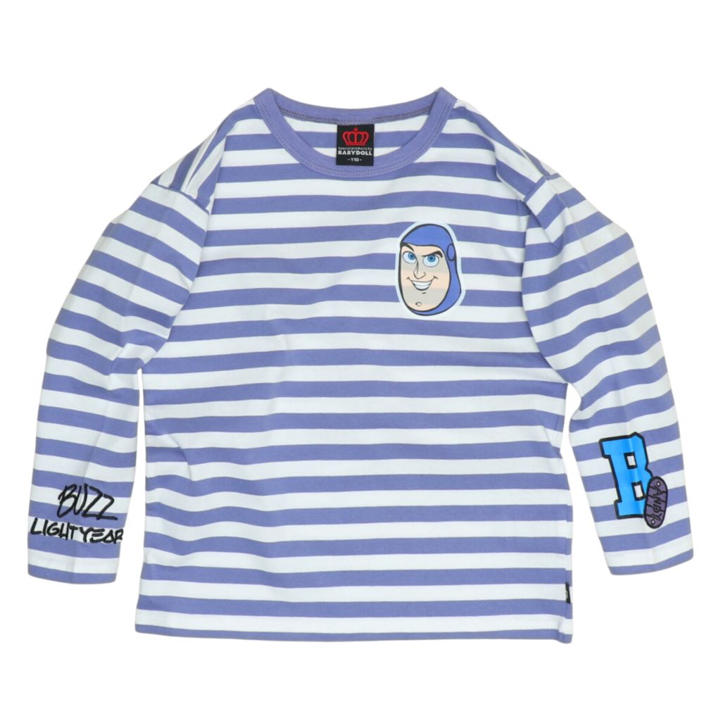 【ベビードール】バズ ボーダーロンT 1278K / ベビーサイズ キッズ トップス 長袖  Tシャツ クルーネック カットソー 天竺素材 ボーダー柄