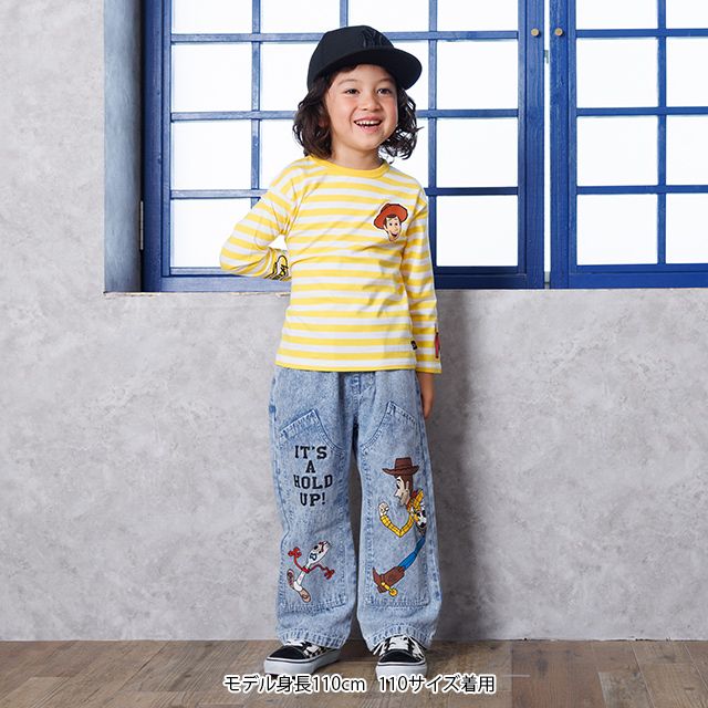 【ベビードール】ウッディ ボーダーロンT 1278K / ベビーサイズ キッズ トップス 長袖  Tシャツ クルーネック カットソー 天竺素材 ボーダー柄