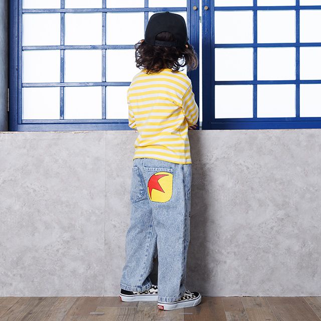 【ベビードール】ウッディ ボーダーロンT 1278K / ベビーサイズ キッズ トップス 長袖  Tシャツ クルーネック カットソー 天竺素材 ボーダー柄