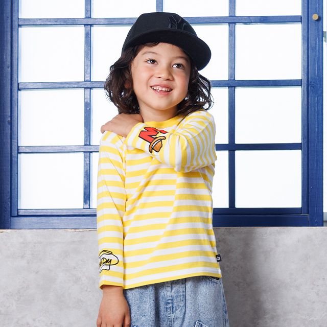 【ベビードール】ウッディ ボーダーロンT 1278K / ベビーサイズ キッズ トップス 長袖  Tシャツ クルーネック カットソー 天竺素材 ボーダー柄