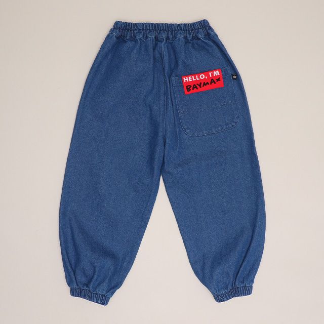 【ベビードール】ベイマックス キャラクターデニムロングパンツ 1287K / ベビーサイズ キッズ ボトムス 長ズボン デニムパンツ ウエスト総ゴム ゴム穴付