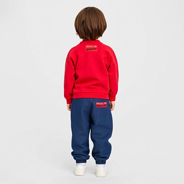 【ベビードール】ベイマックス キャラクターデニムロングパンツ 1287K / ベビーサイズ キッズ ボトムス 長ズボン デニムパンツ ウエスト総ゴム ゴム穴付