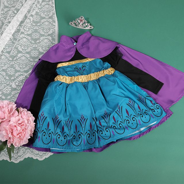 【ベビードール】エルサ 戴冠式なりきるドレスワンピース 1295K / キッズ トップス スカート ドレス ワンピース なりきれる 仮装 コスプレ お姫様 豪華 パーティ 衣装 姉妹コーデ リンクコーデ マント付き