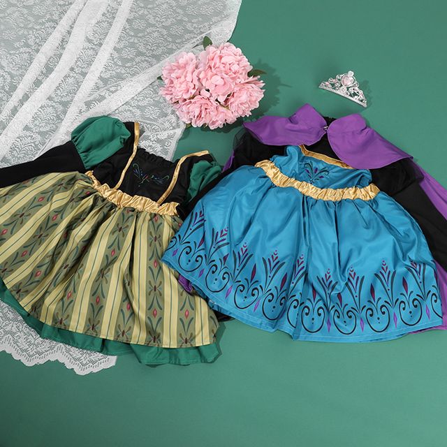 【ベビードール】エルサ 戴冠式なりきるドレスワンピース 1295K / キッズ トップス スカート ドレス ワンピース なりきれる 仮装 コスプレ お姫様 豪華 パーティ 衣装 姉妹コーデ リンクコーデ マント付き