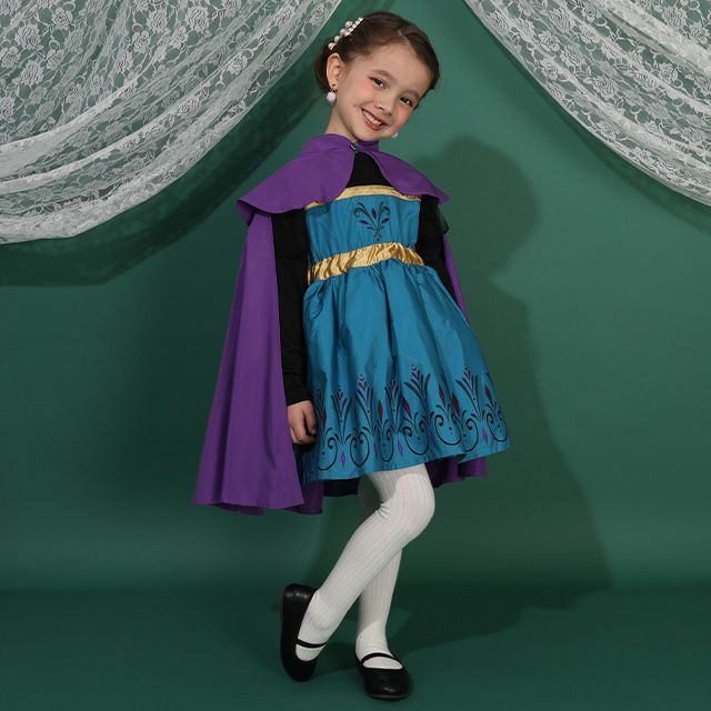 【ベビードール】エルサ 戴冠式なりきるドレスワンピース 1295K / キッズ トップス スカート ドレス ワンピース なりきれる 仮装 コスプレ お姫様 豪華 パーティ 衣装 姉妹コーデ リンクコーデ マント付き