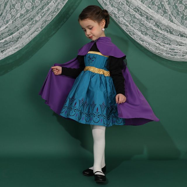 【ベビードール】エルサ 戴冠式なりきるドレスワンピース 1295K / キッズ トップス スカート ドレス ワンピース なりきれる 仮装 コスプレ お姫様 豪華 パーティ 衣装 姉妹コーデ リンクコーデ マント付き