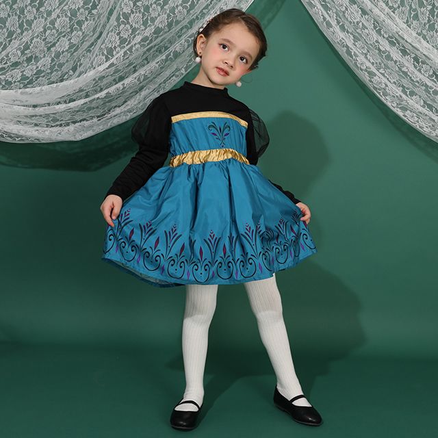 【ベビードール】エルサ 戴冠式なりきるドレスワンピース 1295K / キッズ トップス スカート ドレス ワンピース なりきれる 仮装 コスプレ お姫様 豪華 パーティ 衣装 姉妹コーデ リンクコーデ マント付き