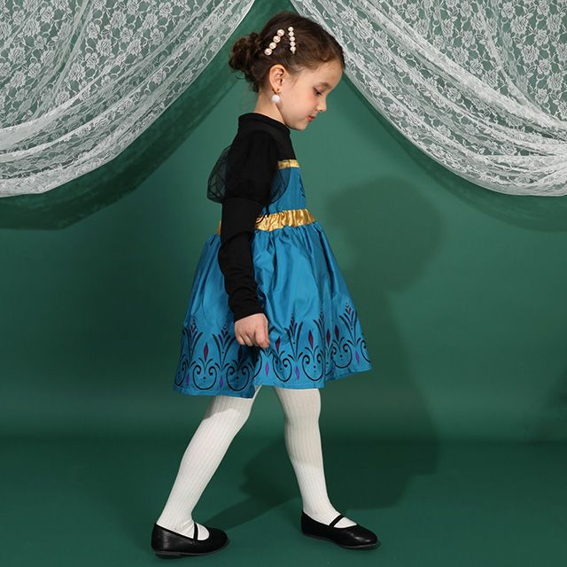 【ベビードール】エルサ 戴冠式なりきるドレスワンピース 1295K / キッズ トップス スカート ドレス ワンピース なりきれる 仮装 コスプレ お姫様 豪華 パーティ 衣装 姉妹コーデ リンクコーデ マント付き