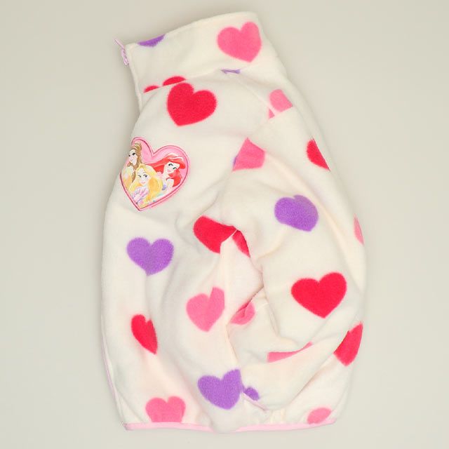 【ベビードール】プリンセス / リバーシブルアウター 1307K / ラプンツェル アリエル ベル / キッズ トップス 長袖 アウター 上着 羽織り ジャケット ブルゾン 中綿 フリース 2Way ガーリー ガールズコーデ ハート ピンク