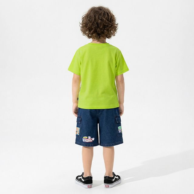 【ベビードール】ミッキー 親子お揃い BIGフェイスTシャツ 1329K / ベビーサイズ キッズ リンクコーデ ペアルック 親子コーデ トップス 半袖 クルーネック カットソー