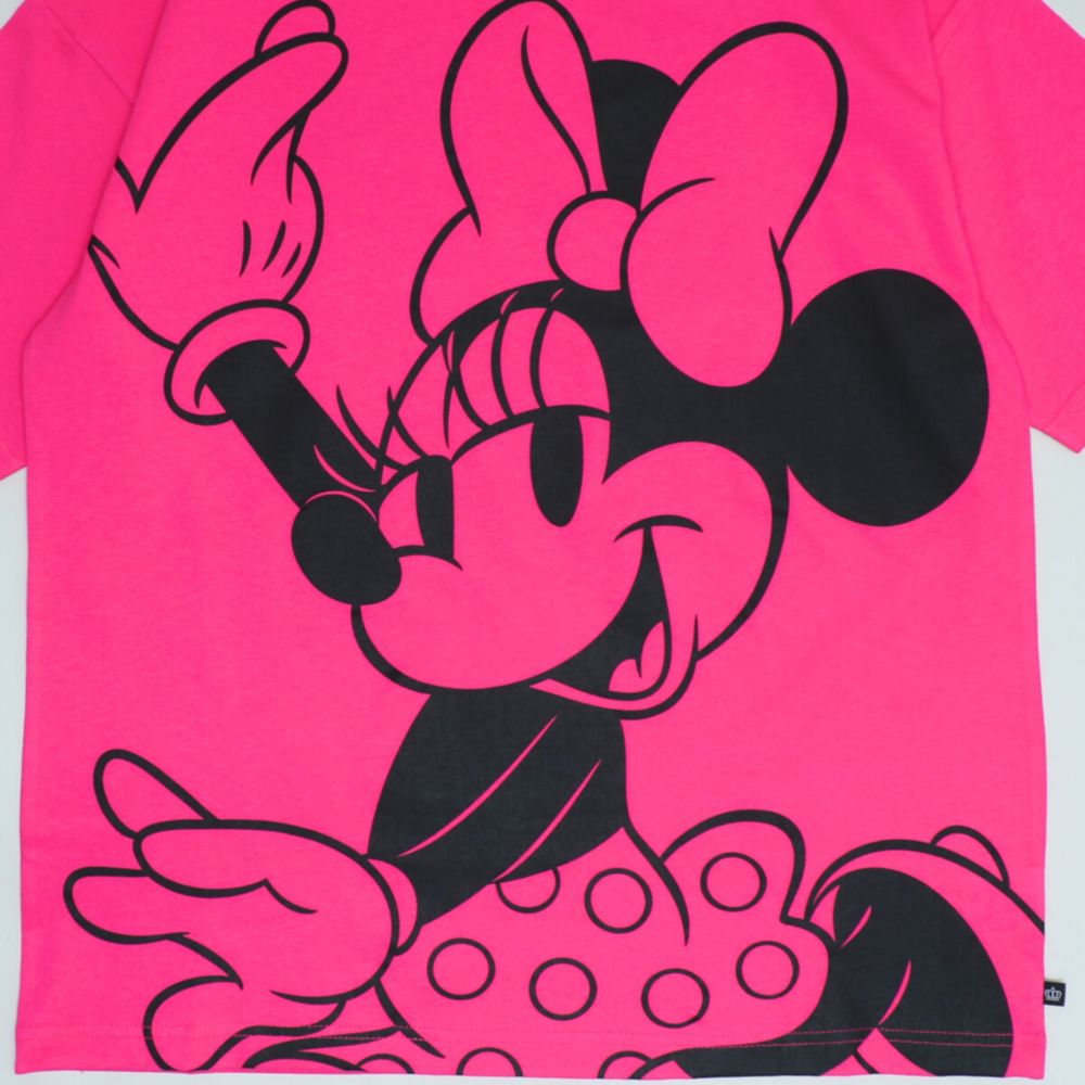 【ベビードール】ミニー 親子お揃い BIGフェイスTシャツ 1329K / ベビーサイズ キッズ リンクコーデ ペアルック 親子コーデ トップス 半袖 クルーネック カットソー