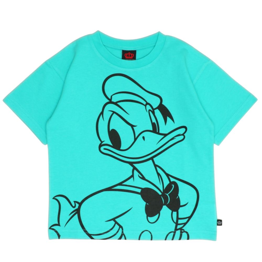 【ベビードール】ドナルド 親子お揃い BIGフェイスTシャツ 1329K / ベビーサイズ キッズ リンクコーデ ペアルック 親子コーデ トップス 半袖 クルーネック カットソー