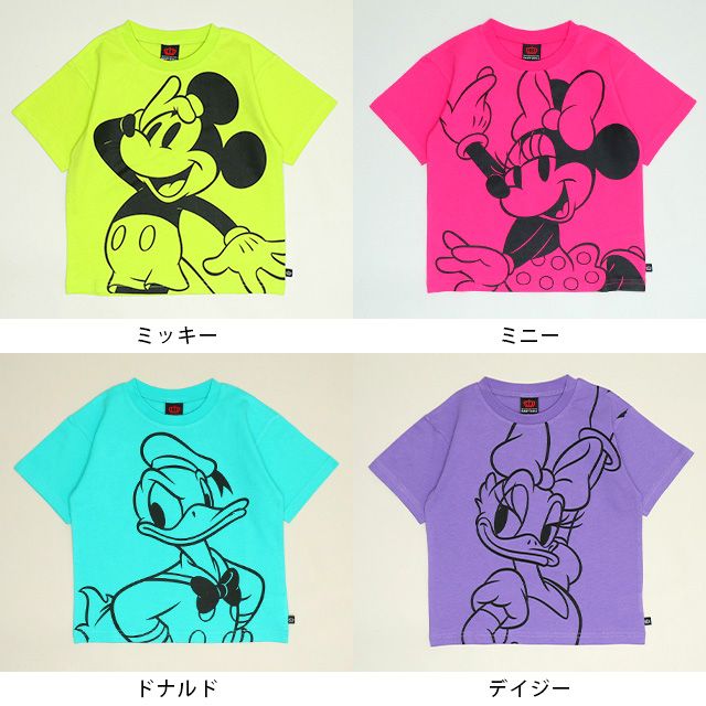 【ベビードール】ドナルド 親子お揃い BIGフェイスTシャツ 1329K / ベビーサイズ キッズ リンクコーデ ペアルック 親子コーデ トップス 半袖 クルーネック カットソー