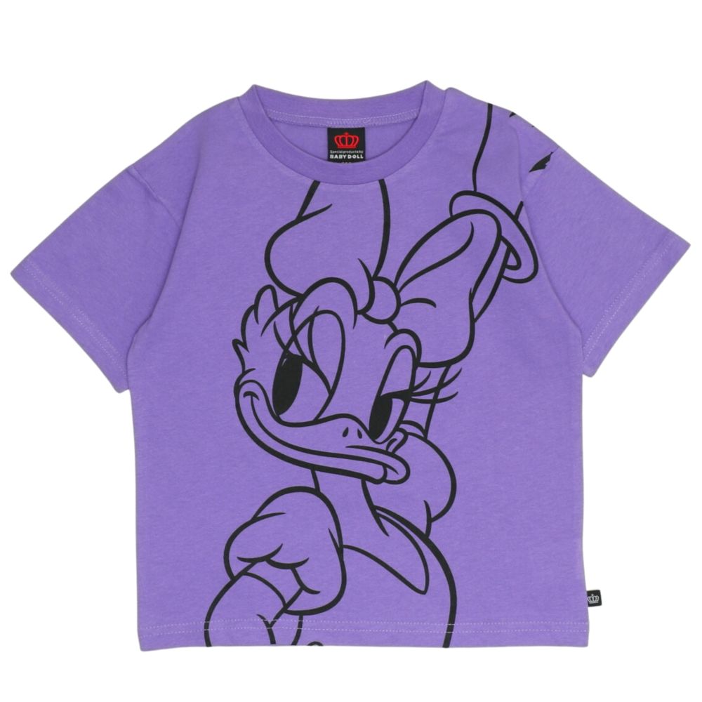 【ベビードール】デイジー 親子お揃い BIGフェイスTシャツ 1329K / ベビーサイズ キッズ リンクコーデ ペアルック 親子コーデ トップス 半袖 クルーネック カットソー