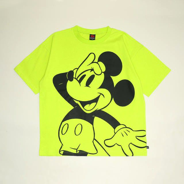 【ベビードール】ミッキー 親子お揃い BIGフェイスTシャツ 1329A / 大人 ユニセックス 男女兼用 リンクコーデ ペアルック 親子コーデ トップス 半袖 クルーネック カットソー