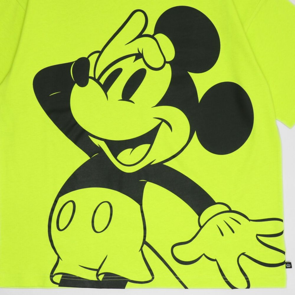 【ベビードール】ミッキー 親子お揃い BIGフェイスTシャツ 1329A / 大人 ユニセックス 男女兼用 リンクコーデ ペアルック 親子コーデ トップス 半袖 クルーネック カットソー