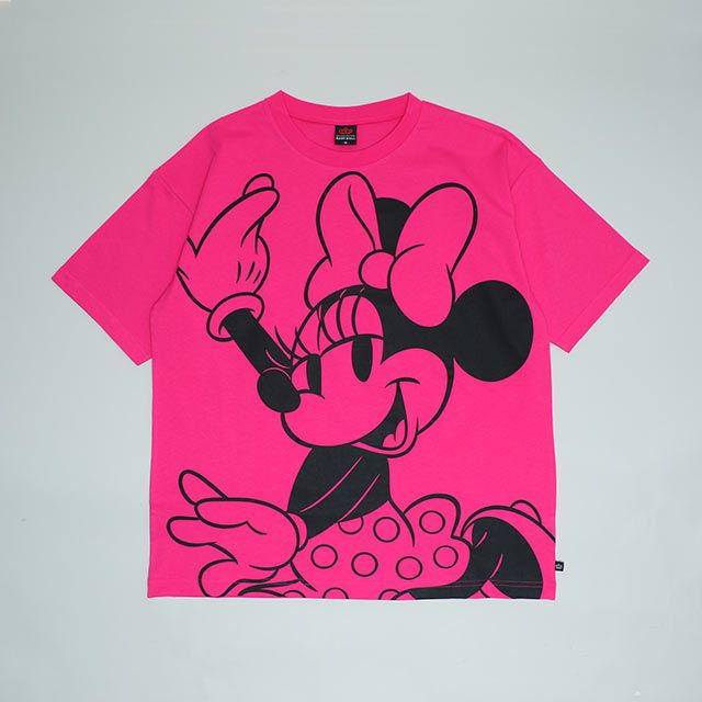 【ベビードール】ミニー 親子お揃い BIGフェイスTシャツ 1329A / 大人 ユニセックス 男女兼用 リンクコーデ ペアルック 親子コーデ トップス 半袖 クルーネック カットソー