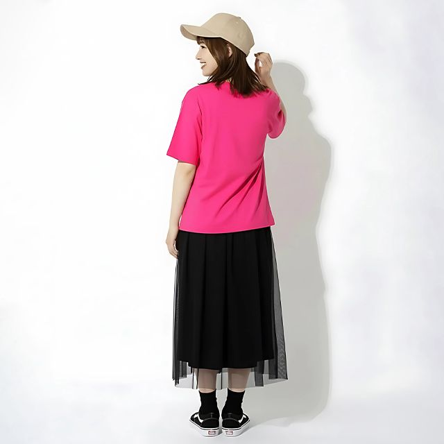 【ベビードール】ミニー 親子お揃い BIGフェイスTシャツ 1329A / 大人 ユニセックス 男女兼用 リンクコーデ ペアルック 親子コーデ トップス 半袖 クルーネック カットソー