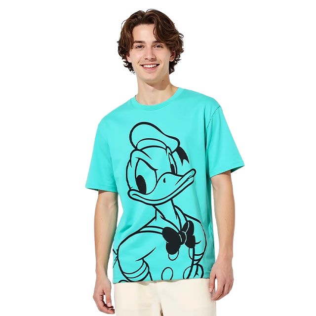 【ベビードール】ドナルド 親子お揃い BIGフェイスTシャツ 1329A / 大人 ユニセックス 男女兼用 リンクコーデ ペアルック 親子コーデ トップス 半袖 クルーネック カットソー