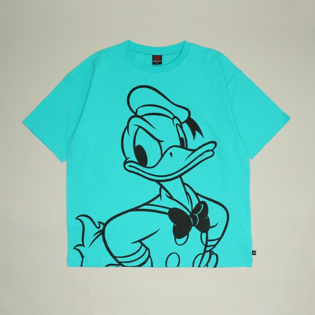 【ベビードール】ドナルド 親子お揃い BIGフェイスTシャツ 1329A / 大人 ユニセックス 男女兼用 リンクコーデ ペアルック 親子コーデ トップス 半袖 クルーネック カットソー