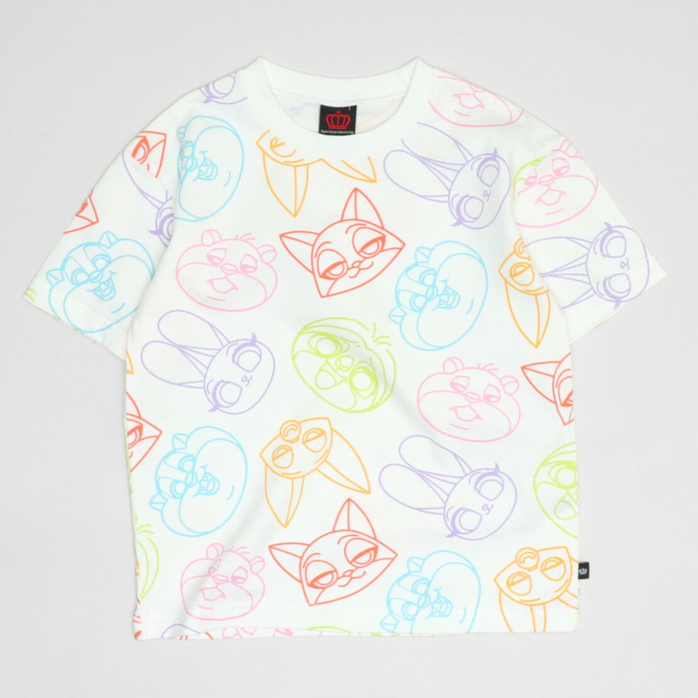 【ベビードール】ズートピア 総柄Tシャツ 1331K / ベビーサイズ キッズ トップス 半袖 クルーネック カットソー ジュディ ホップス ニック ワイルド フラッシュ スロスモア フィニック