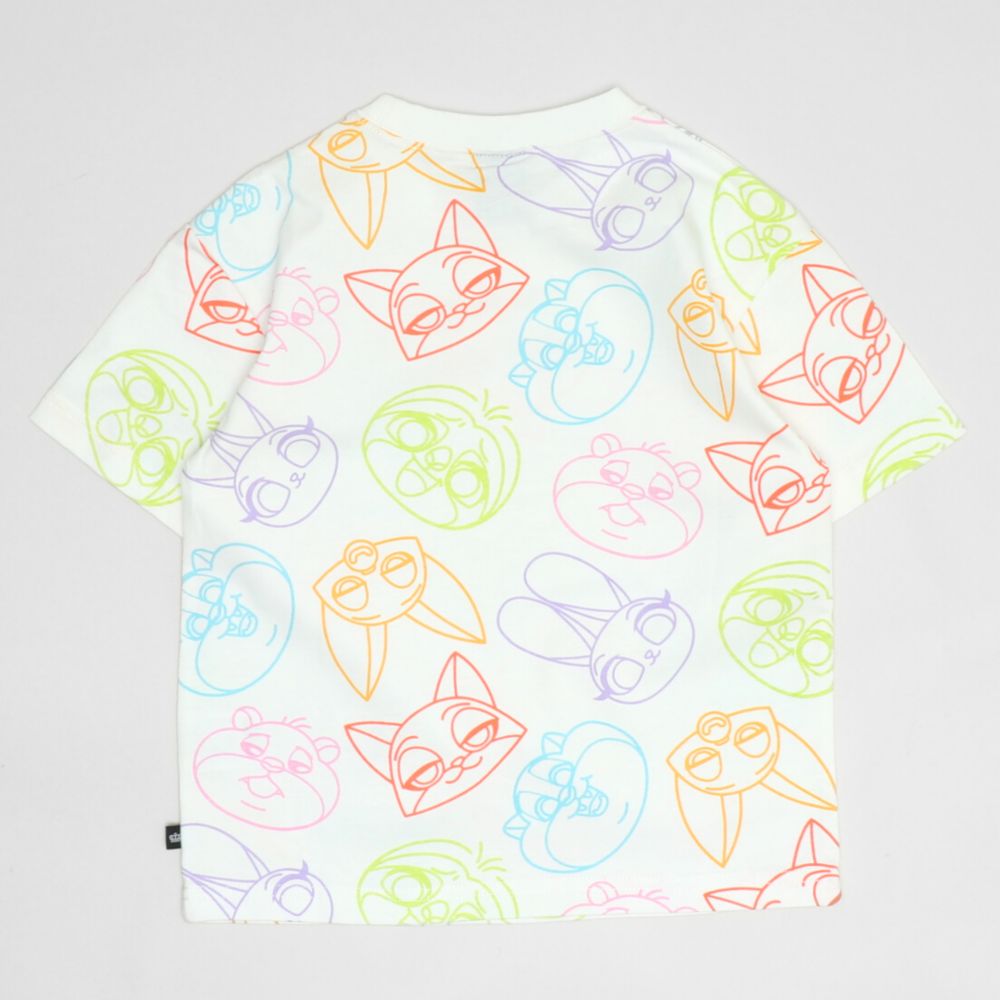 【ベビードール】ズートピア 総柄Tシャツ 1331K / ベビーサイズ キッズ トップス 半袖 クルーネック カットソー ジュディ ホップス ニック ワイルド フラッシュ スロスモア フィニック