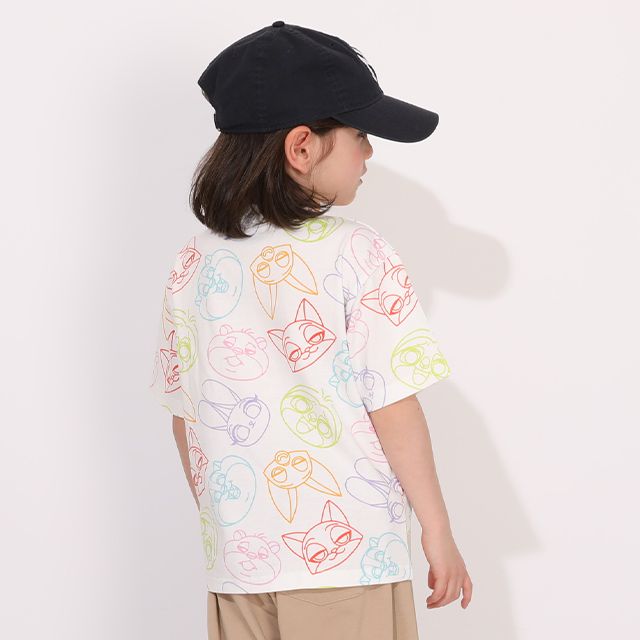 【ベビードール】ズートピア 総柄Tシャツ 1331K / ベビーサイズ キッズ トップス 半袖 クルーネック カットソー ジュディ ホップス ニック ワイルド フラッシュ スロスモア フィニック