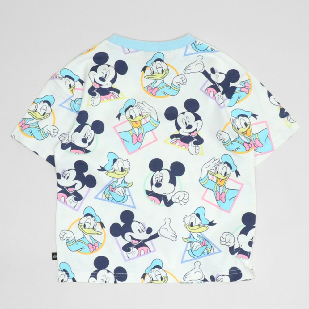【ベビードール】ミッキー ドナルド 親子お揃い パステル総柄Tシャツ 1332K / ベビーサイズ キッズ リンクコーデ ペアルック 親子コーデ トップス 半袖 クルーネック カットソー