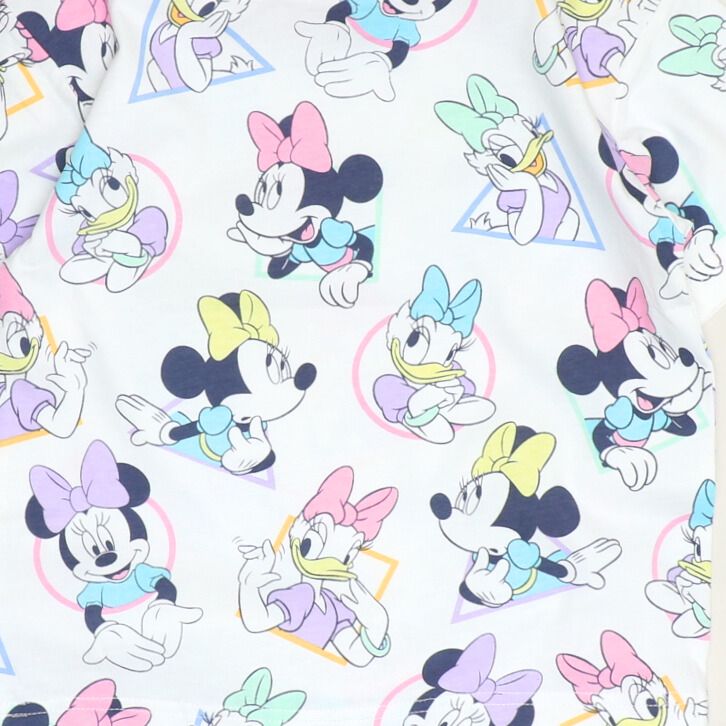 【ベビードール】ミニー デイジー 親子お揃い パステル総柄Tシャツ 1332K / ベビーサイズ キッズ リンクコーデ ペアルック 親子コーデ トップス 半袖 クルーネック カットソー