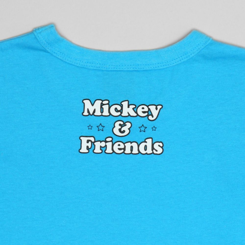 【ベビードール】ミッキー 手描き風ロゴキャラクターワッペンTシャツ 1334K / ベビーサイズ キッズ トップス 半袖 クルーネック カットソー
