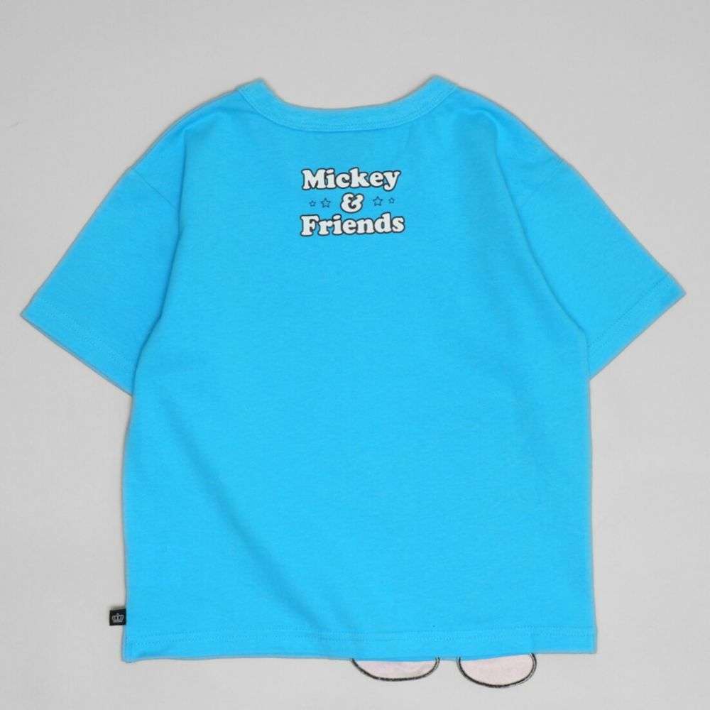 【ベビードール】ミッキー 手描き風ロゴキャラクターワッペンTシャツ 1334K / ベビーサイズ キッズ トップス 半袖 クルーネック カットソー
