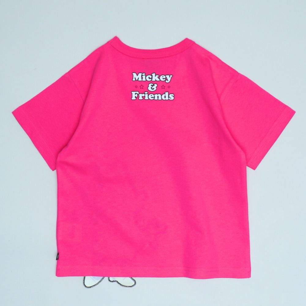 【ベビードール】ミニー 手描き風ロゴキャラクターワッペンTシャツ 1334K / ベビーサイズ キッズ トップス 半袖 クルーネック カットソー