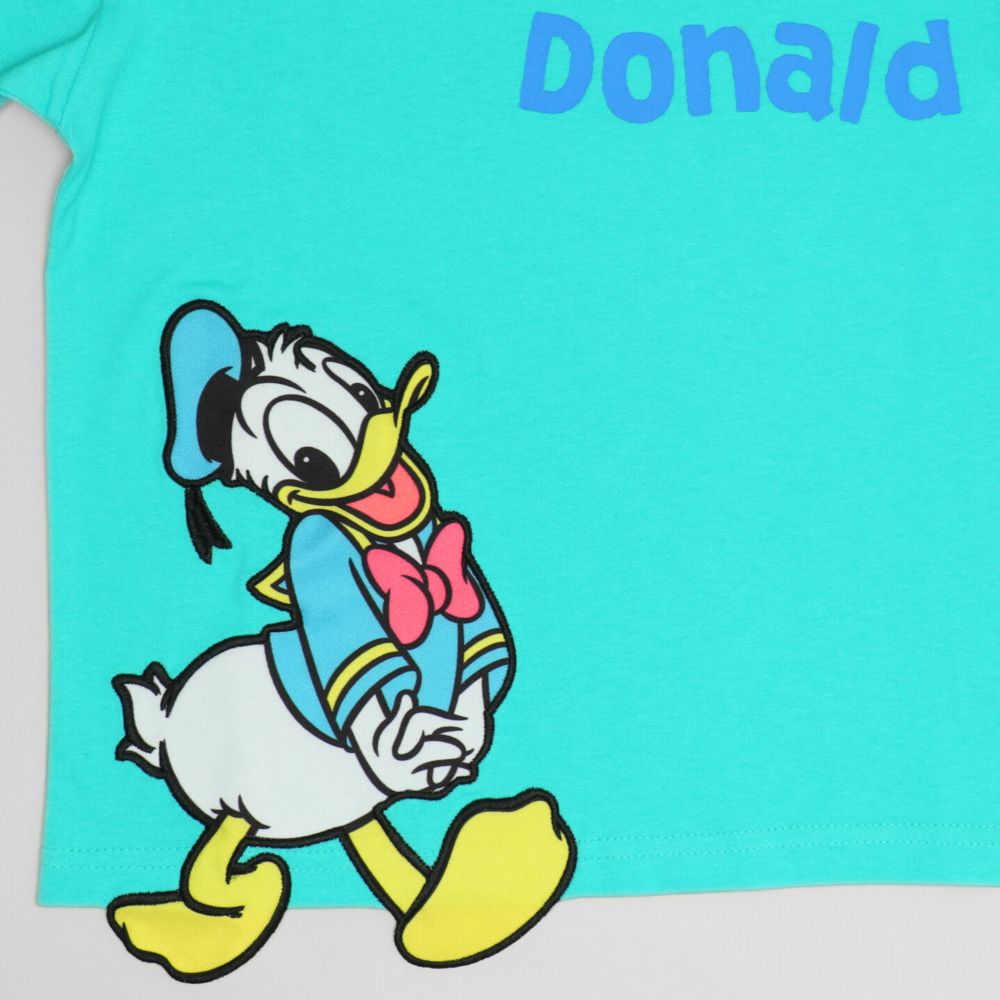 【ベビードール】ドナルド 手描き風ロゴキャラクターワッペンTシャツ 1334K / ベビーサイズ キッズ トップス 半袖 クルーネック カットソー