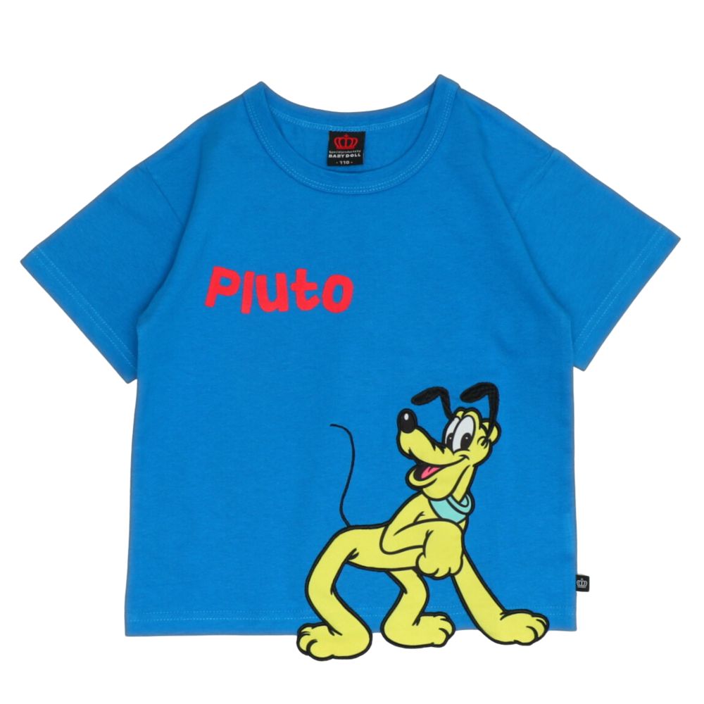 【ベビードール】プルート 手描き風ロゴキャラクターワッペンTシャツ 1334K / ベビーサイズ キッズ トップス 半袖 クルーネック カットソー