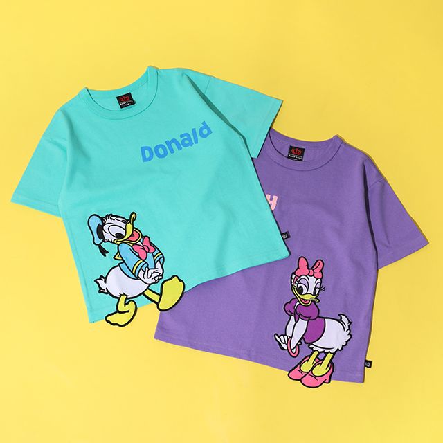 【ベビードール】デイジー 手描き風ロゴキャラクターワッペンTシャツ 1334K / ベビーサイズ キッズ トップス 半袖 クルーネック カットソー