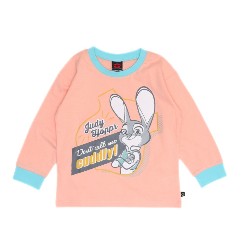 【ベビードール】ジュディ ズートピア ロンT 1335K / ベビーサイズ キッズ トップス 長袖 Tシャツ クルーネック 天竺素材 綿100％