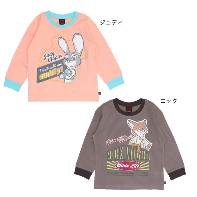 【ベビードール】ジュディ ズートピア ロンT 1335K / ベビーサイズ キッズ トップス 長袖 Tシャツ クルーネック 天竺素材 綿100％